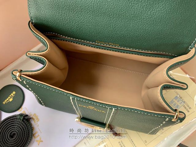 DELVAUX女包 Brillant系列手袋 Mini小號 德爾沃女手提包 女手拎包 Delvaux單肩斜挎包 DF0020手縫 翡翠綠  fcs1385